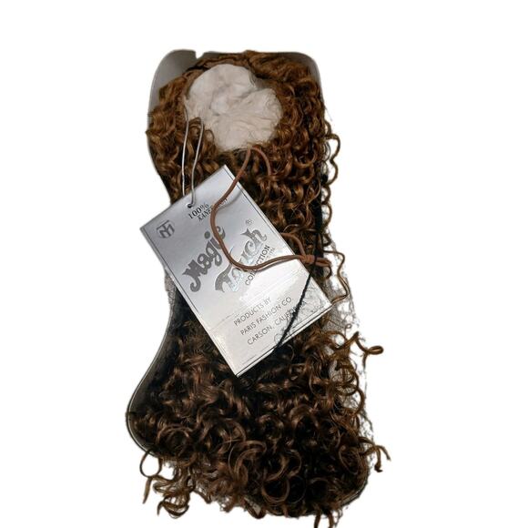 Ponytail Extension Magic Touch 13" Golden Brown Tight Waves Curly Prom Holiday - Picture 9 of 11